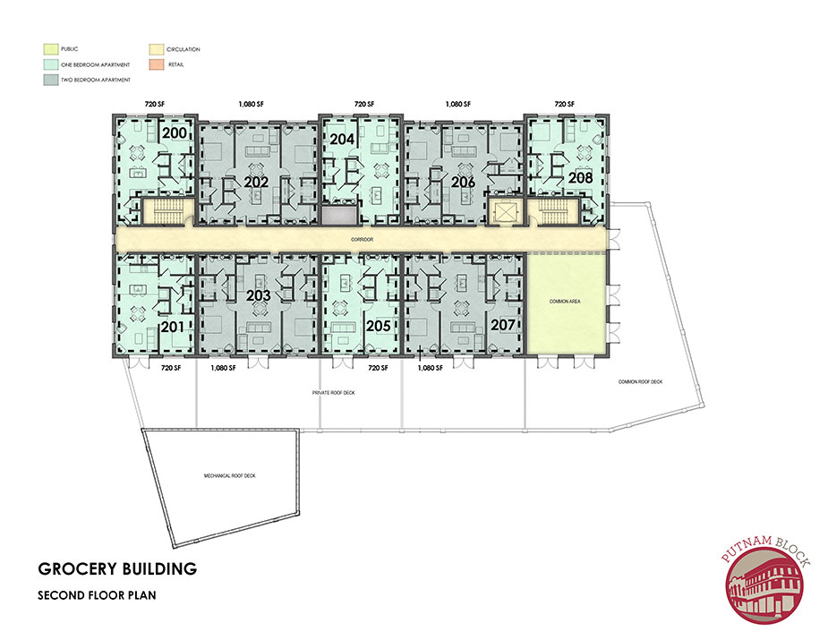 Putnam Block, Bennington - Grocery Building floor plan, second floor