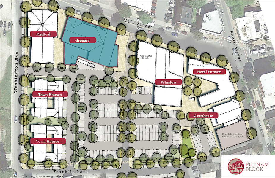 Putnam Block: site plan with Grocery Building marked